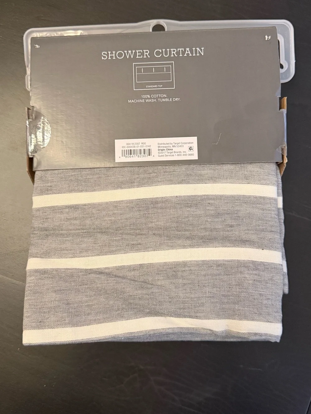 Threshold Gray Stripe Shower Curtain 72x72 Modern Neutral Bathroom